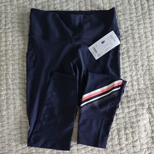 NWT Athleta Interval Stash Diagonal Stripe 7/8 Leggings MEDIUM